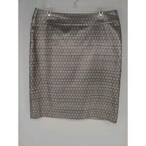 Charter Club Gold Metallic A Line Knee Length Skirt Business Casual Size 14‎